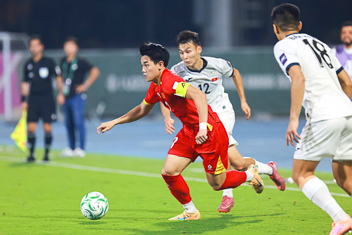 U23 Việt Nam tiếp tục gây ấn tượng tại VCK châu lục khi vượt qua U23 Kyrgyzstan (ảnh: VFF)