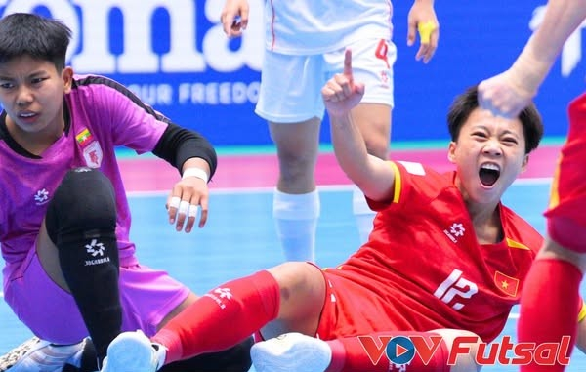 Biện Thị Hằng góp công lớn với cú hattrick ấn tượng  (Ảnh: VOV Futsal)