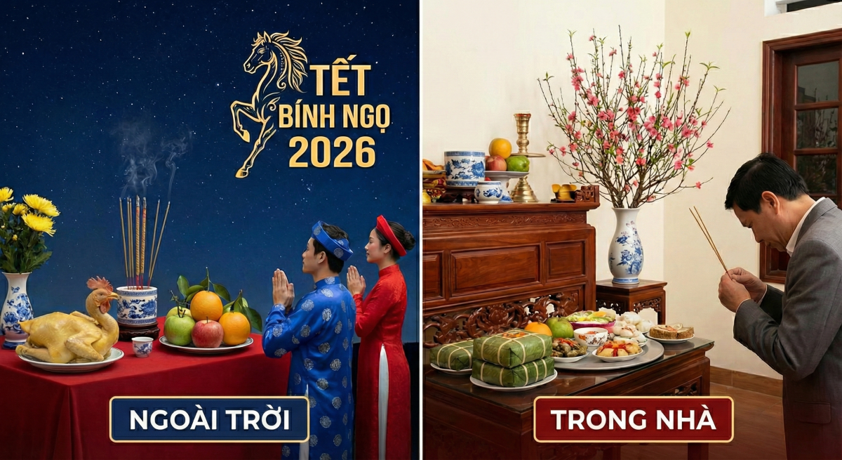 Nghi thức cúng giao thừa Tết Bính Ngọ gồm hai phần lễ quan trọng: lễ ngoài trời để nghênh đón quan Hành Khiển và lễ trong nhà để cáo yết Gia tiên. (Ảnh minh họa)