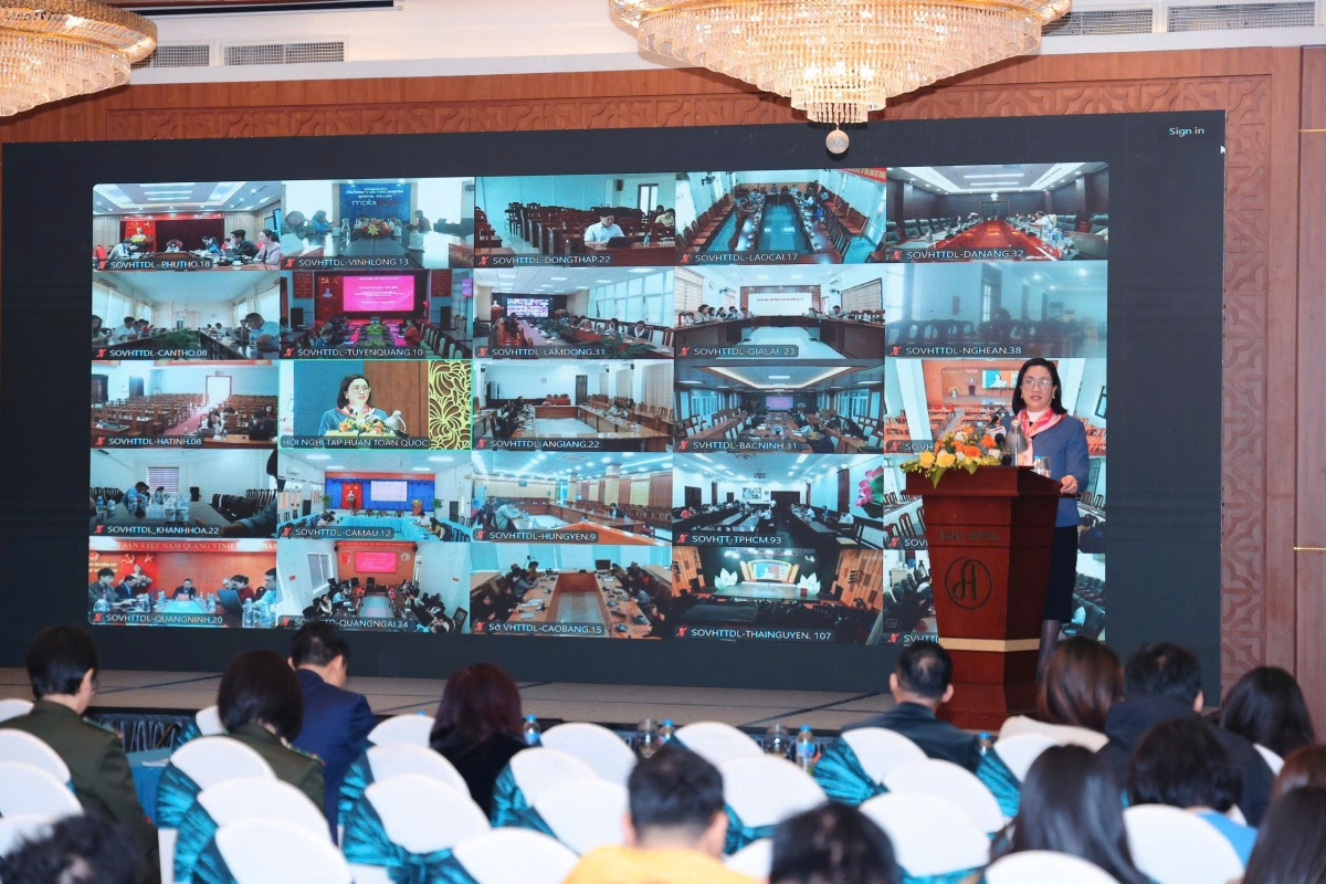 Quang cảnh hội nghị tại Hà Nội và 33 điểm cầu các tỉnh, thành. Ảnh: BTC 