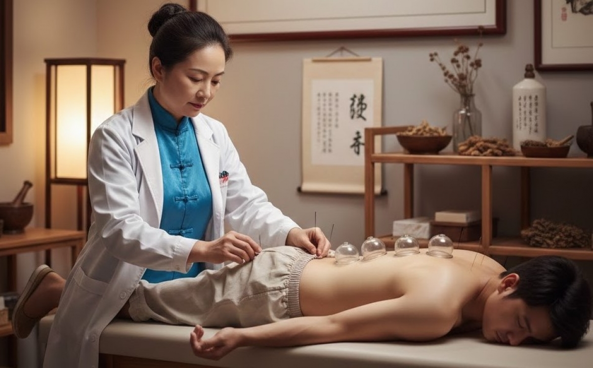 Kết hợp y học cổ truyền và y học hiện đại giúp nâng cao hiệu quả  điều trị. Ảnh do AI tạo