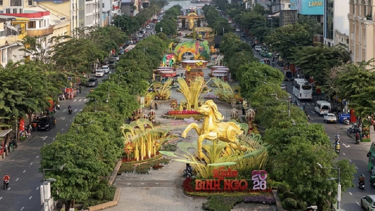 Đường hoa Nguyễn Huệ. Ảnh VOVnews