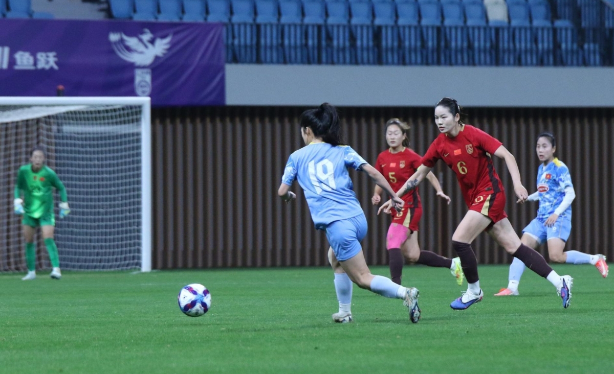 Thanh Nhã ghi bàn gỡ duy nhất cho đội tuyển nữ Việt Nam (Ảnh: VFF)