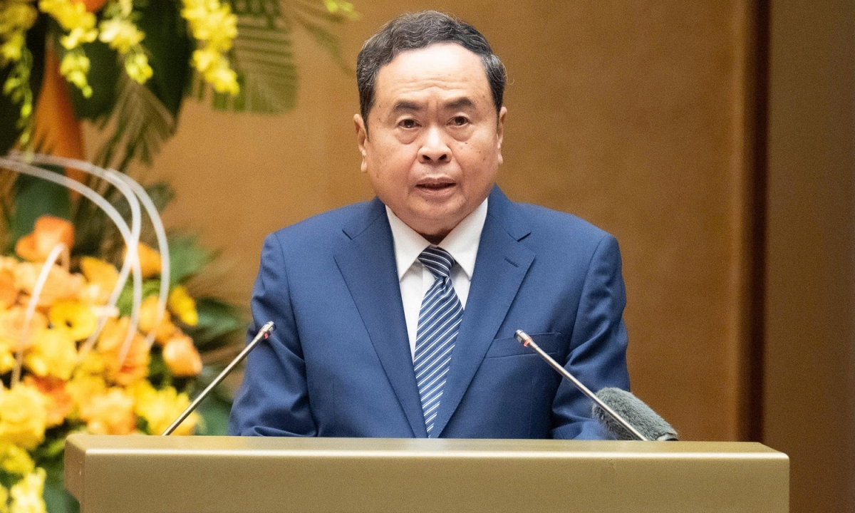 Chủ tịch Quốc hội Trần Thanh Mẫn phát biểu khai mạc hội nghị.