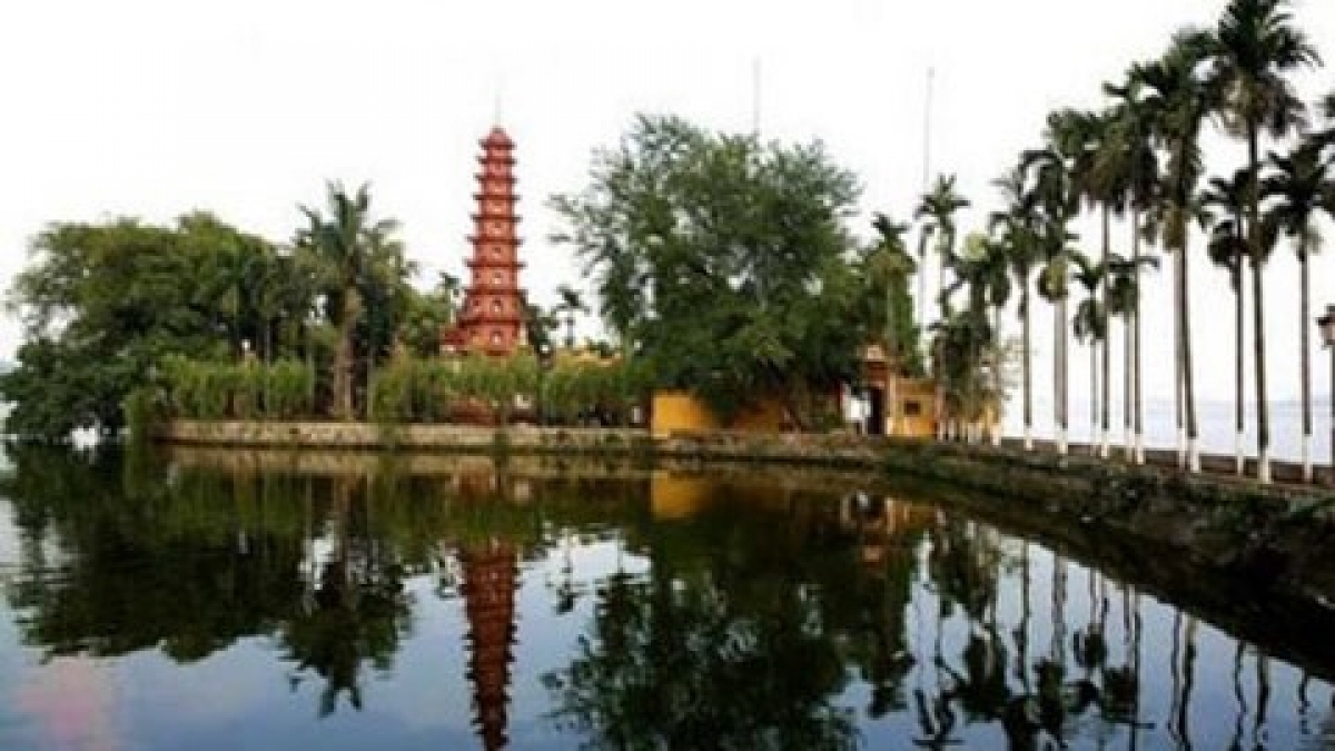 Chùa Khai Quốc (nay là chùa Trấn Quốc) được xây dựng dưới triều vua Lý Nam Đế. Nguồn:baotanglichsu.vn