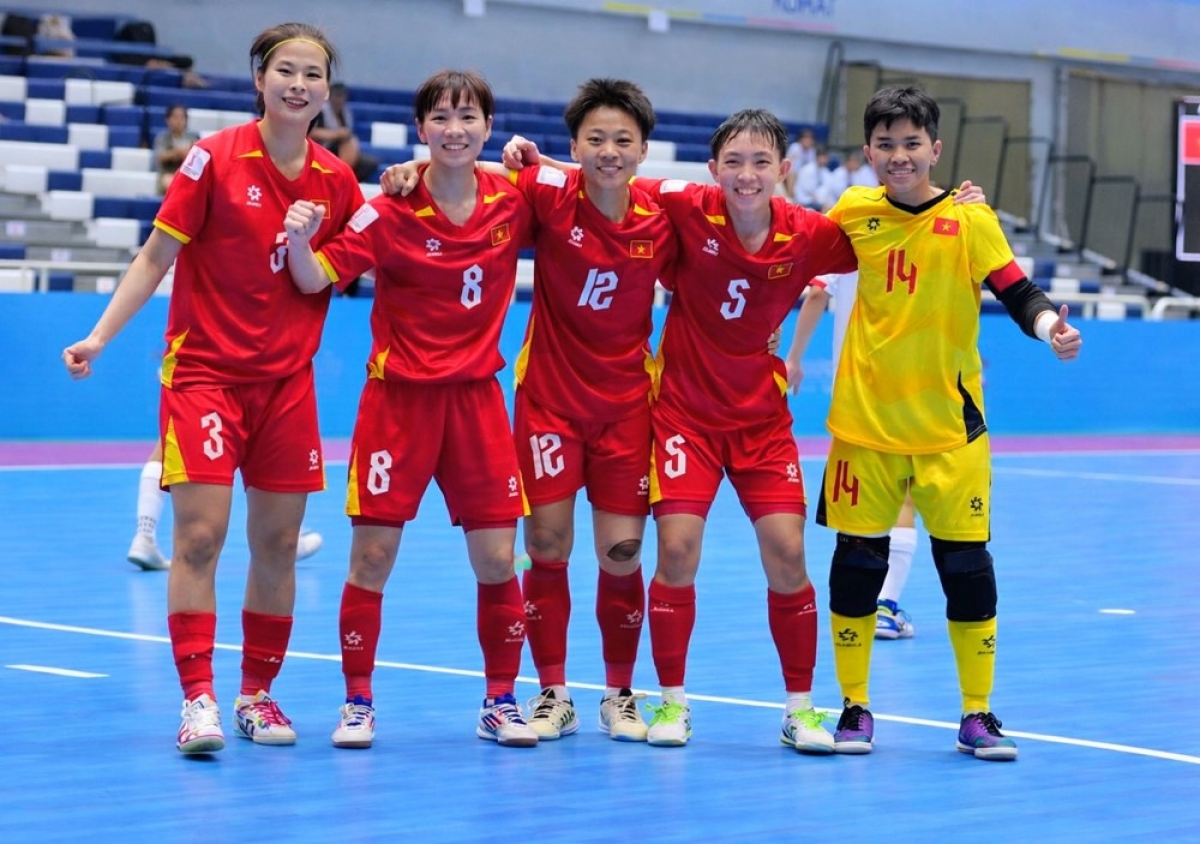 Tuyển Futsal nữ Việt Nam ngược dòng đánh bại Indonesia (ảnh VFF)