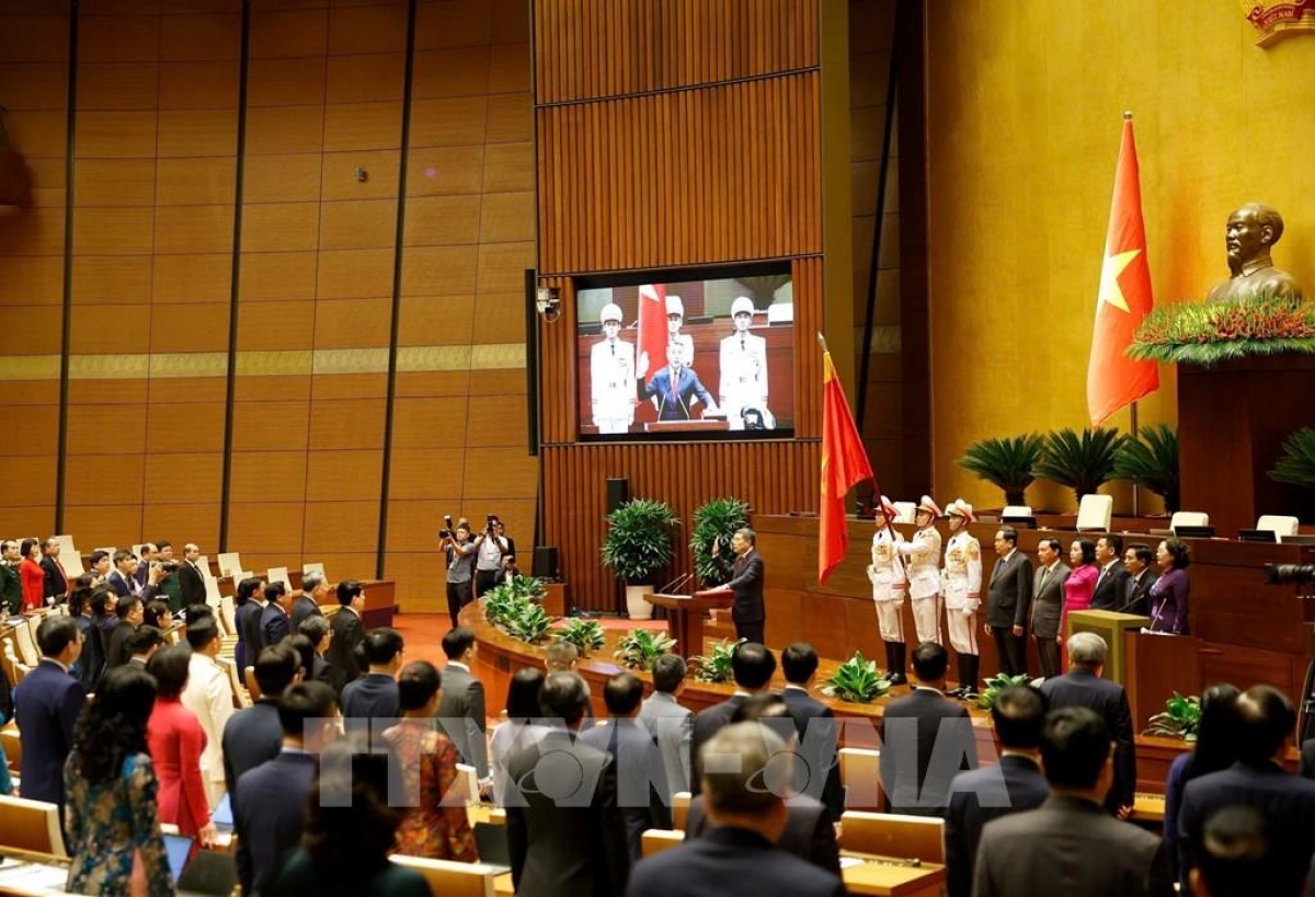 Thủ tướng Chính phủ Lê Minh Hưng tuyên thệ nhậm chức. Ảnh:TTXVN