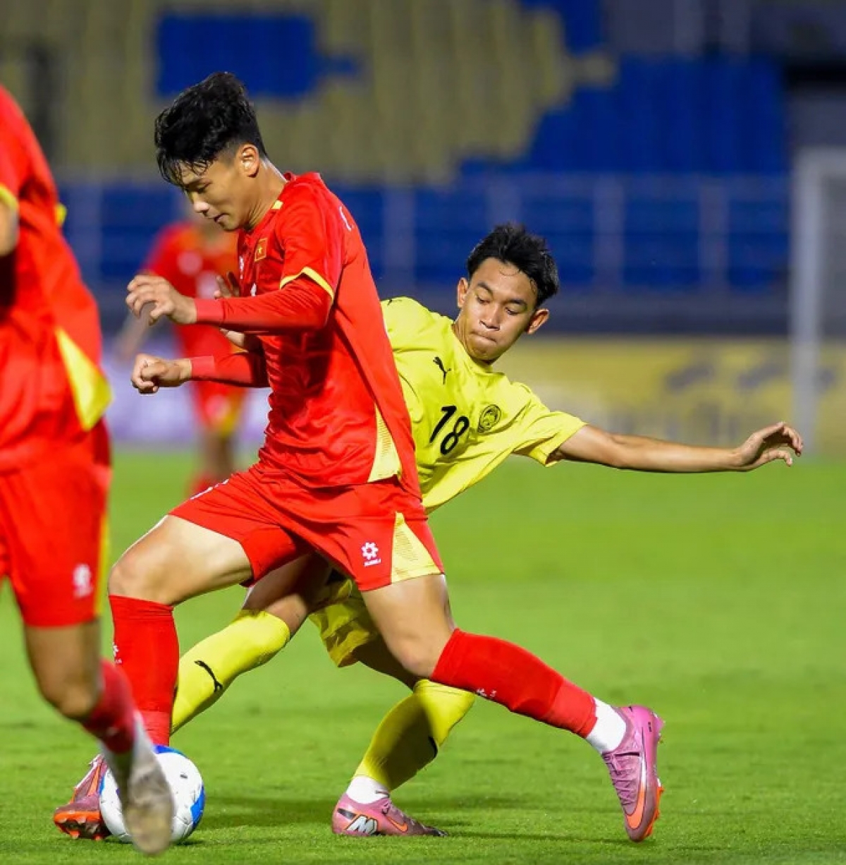 U17 Việt Nam tiếp tục có màn trình diễn thuyết phục trước U17 Malaysia. Ảnh: VFF.