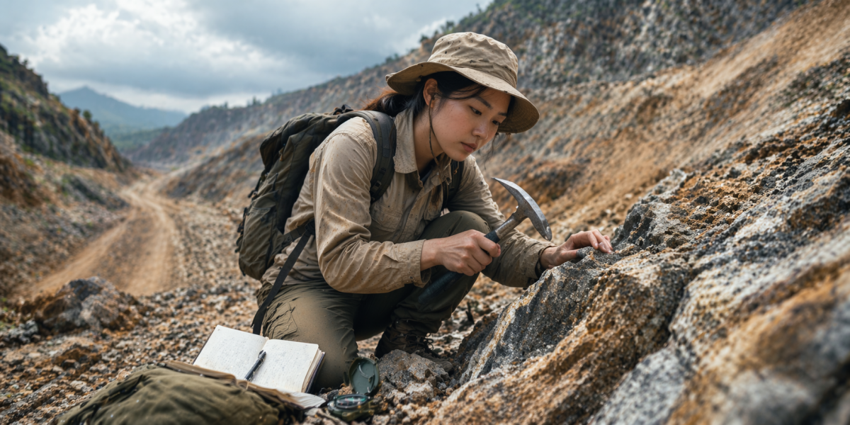 Bạn gái chọn Địa chất - một ngành nghề nhiều người cho rằng rất vất vả (Ảnh minh họa được tạo bởi AI)