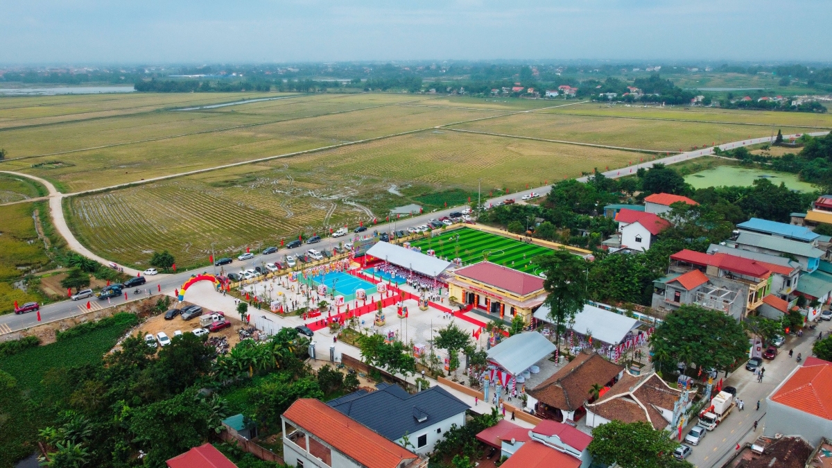 Làng Hoàng Chung quê hương của Lưỡng quốc Tiến sĩ Triệu Thái ngày nay là một trong những làng văn hóa kiểu mẫu. Ảnh: baophutho.vn