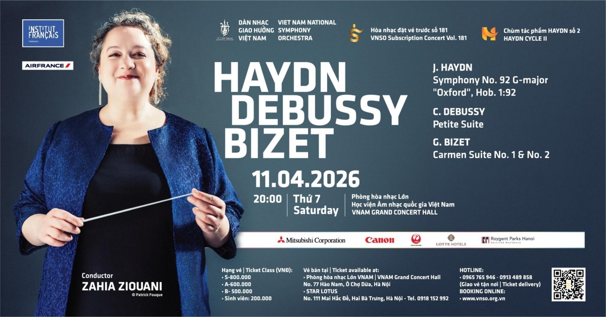 Nữ nhạc trưởng người Pháp Zahia Ziouani sẽ biểu diễn và giao lưu chia sẻ tại Hà Nội và TP Hồ Chí Minh trong tháng 4/2026