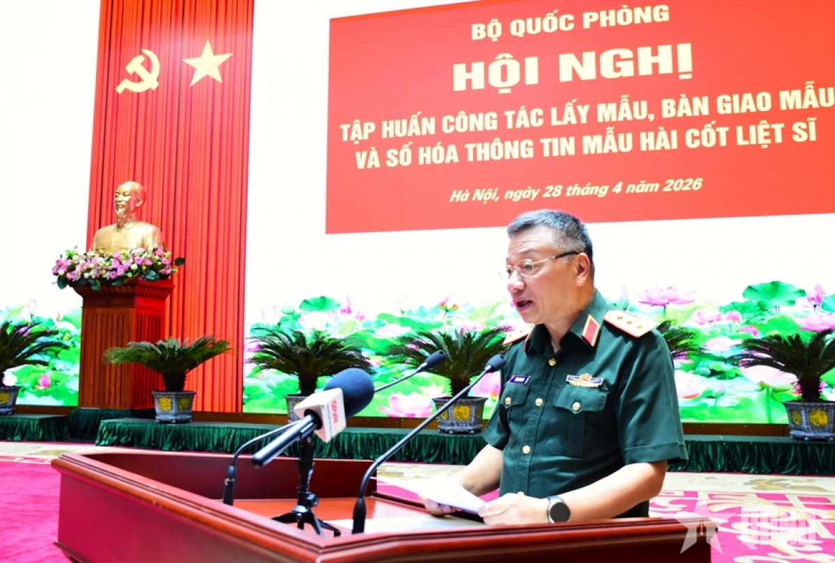 Thượng tướng Lê Quang Minh phát biểu khai mạc hội nghị (Nguồn: Báo QĐND)