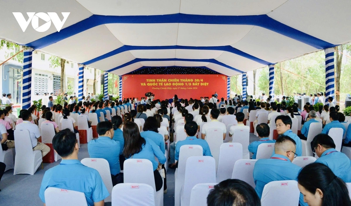 Quang cảnh buổi gặp mặt của Tổng Bí thư, Chủ tịch nước Tô Lâm với công nhân, lao động Thành phố Hồ Chí Minh Nhân dịp kỷ niệm Ngày Giải phóng miền nam, thống nhất đất nước (30/4) và Ngày Quốc tế Lao động (1/5)