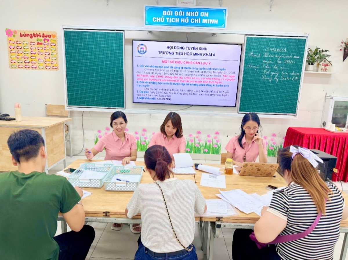 Mùa tuyển sinh năm học 2025-2026, trường tiểu học Minh Khai A. Ảnh: NTCC