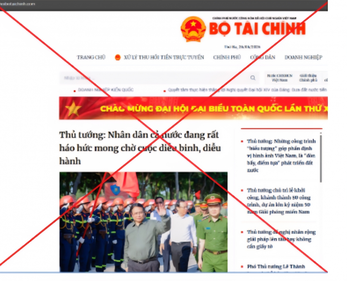 Người dân, doanh nghiệp cảnh giác với các trang giả mạo Bộ Tài chính - Ảnh: Internet