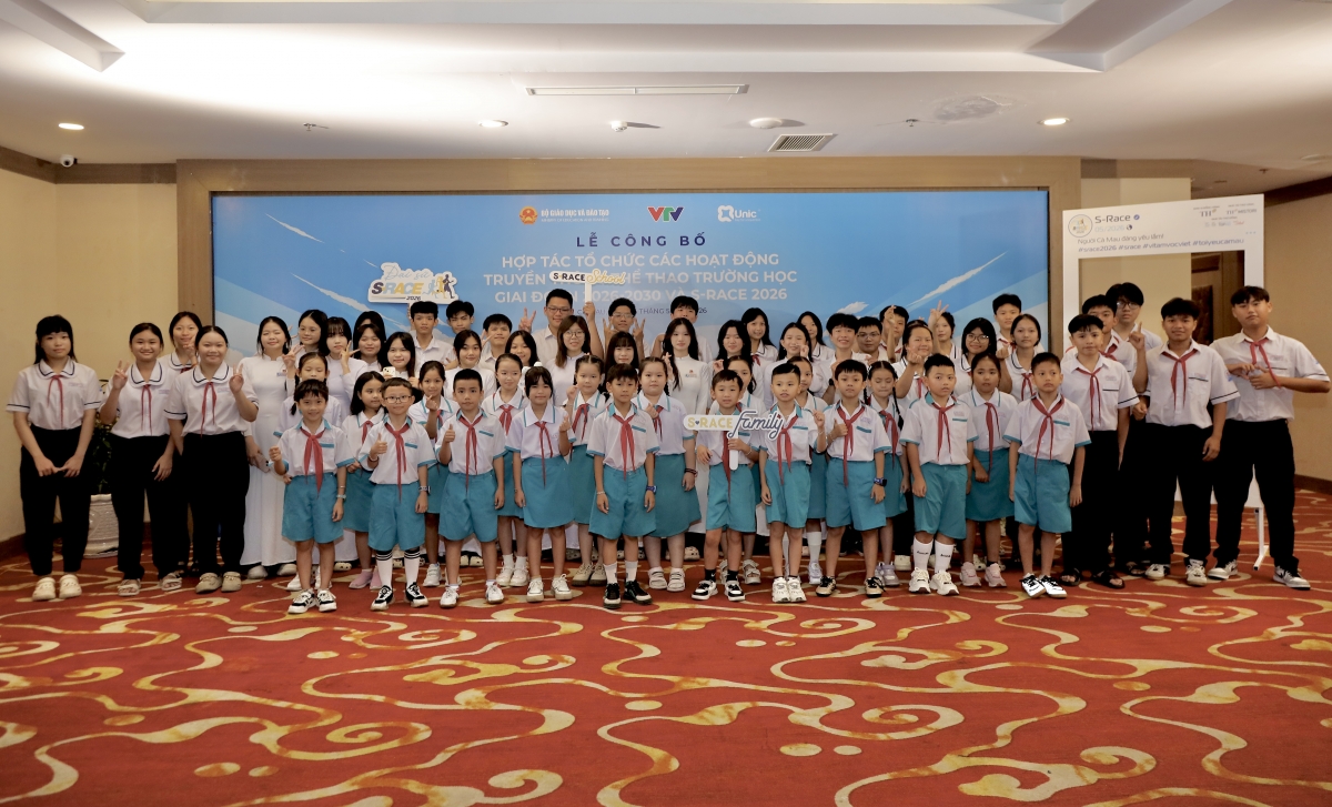 Đông đảo các bạn học sinh tham dự Lễ công bố Giải chạy học sinh S-Race 2026 (ảnh: BTC)