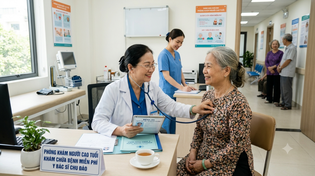 Ngành y tế đang đứng trước nhiều thách thức trong chăm sóc sức khỏe người cao tuổi. Ảnh minh họa do AI tạo 