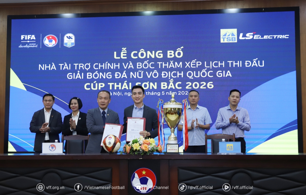 Thái Sơn Bắc tiếp tục đồng hành cùng bóng đá nữ Việt Nam năm thứ 15 liên tiếp (ảnh: VFF)