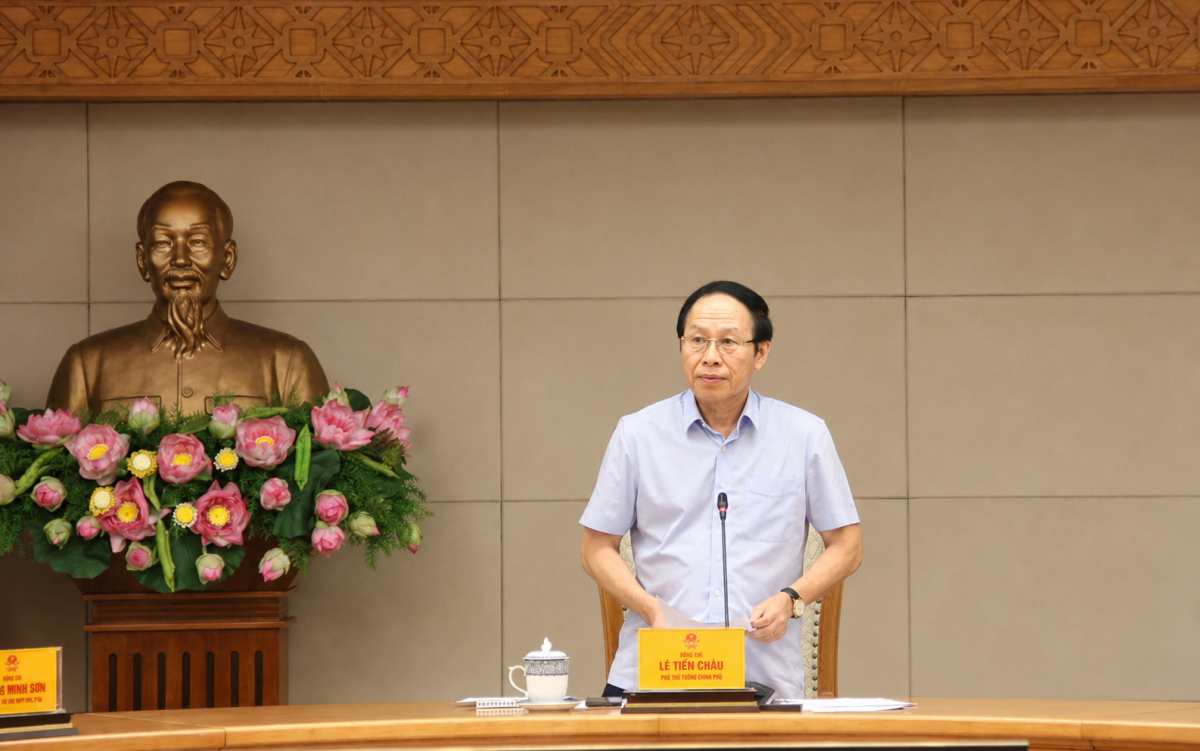 Phó Thủ tướng Chính phủ Lê Tiến Châu phát biểu tại buổi làm việc (Ảnh Moet)