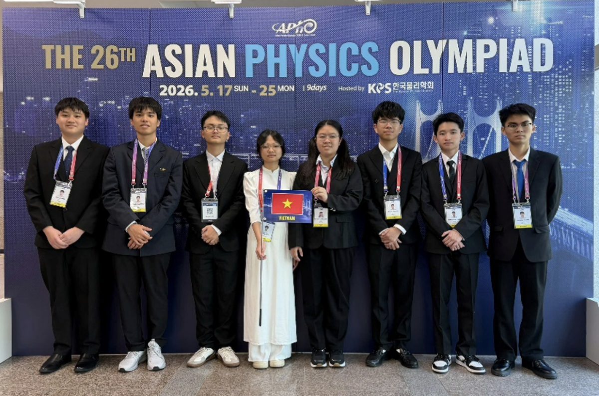 Đội tuyển quốc gia Việt Nam tham dự kỳ thi Olympic Vật lí châu Á năm 2026.
Ảnh: MOET