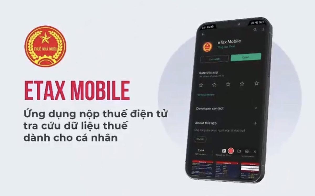 Người nộp thuế có thể tra cứu dữ liệu thu nhập và nghĩa vụ thuế trên eTax Mobile