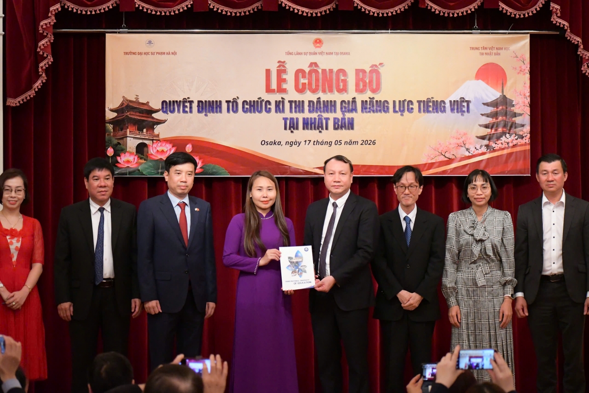 Lễ công bố và thành lập Hội đồng thi Kỳ thi năng lực tiếng Việt quốc gia đầu tiên tại Nhật Bản. Ảnh: BTC