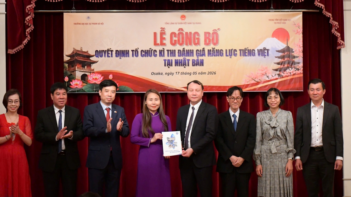 Lễ công bố và thành lập Hội đồng thi Kỳ thi năng lực tiếng Việt quốc gia đầu tiên tại Nhật Bản. Ảnh: BTC