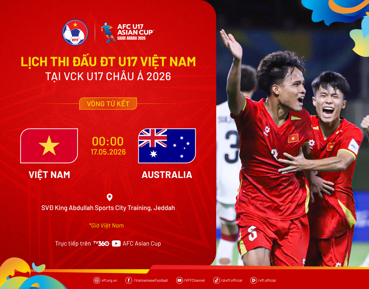 U17 Việt Nam sẽ tranh vé vào bán kết sau khi giành quyền dự VCK World Cup U17 (ảnh: VFF)