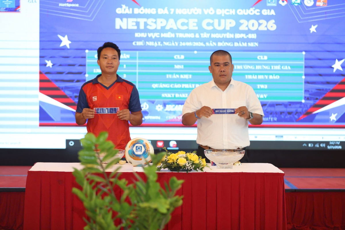 Bốc thăm xếp lịch thi đấu Giải bóng đá 7 người VĐQG NetSpace Cup 2026 –
Khu vực miền Trung &amp; Tây Nguyên (ảnh: Vietfootball)
