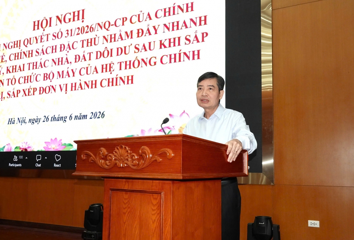 Thứ trưởng Tạ Anh Tuấn: quản lý, sắp xếp, xử lý tài sản công giúp khơi thông nguồn lực, thực hành tiết kiệm, chống lãng phí và tạo động lực cho phát triển kinh tế - xã hội - Ảnh: Bộ Tài chính.