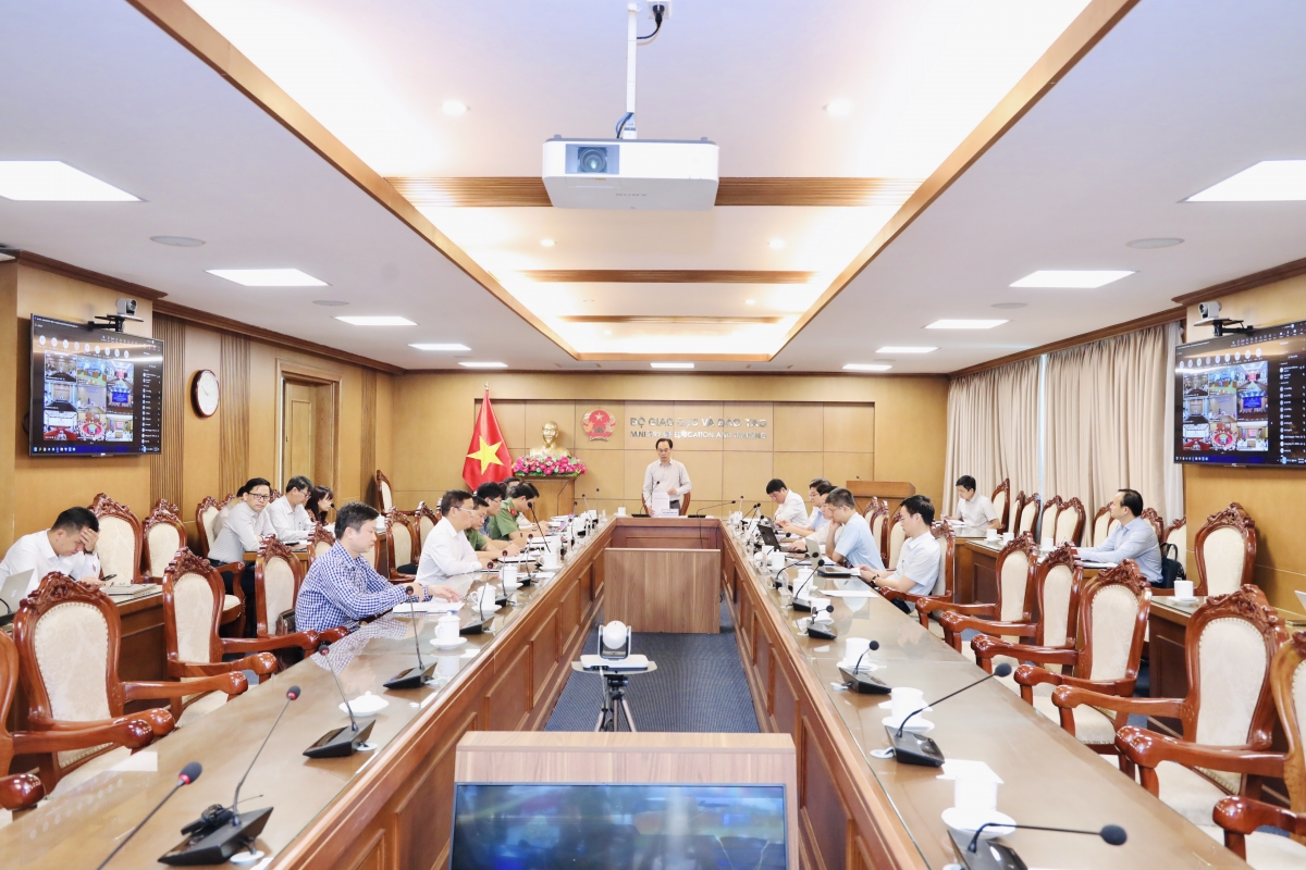 Hội nghị trực tuyến về công tác chuẩn bị kỳ thi tốt nghiệp THPT năm 2026. Ảnh: MOET