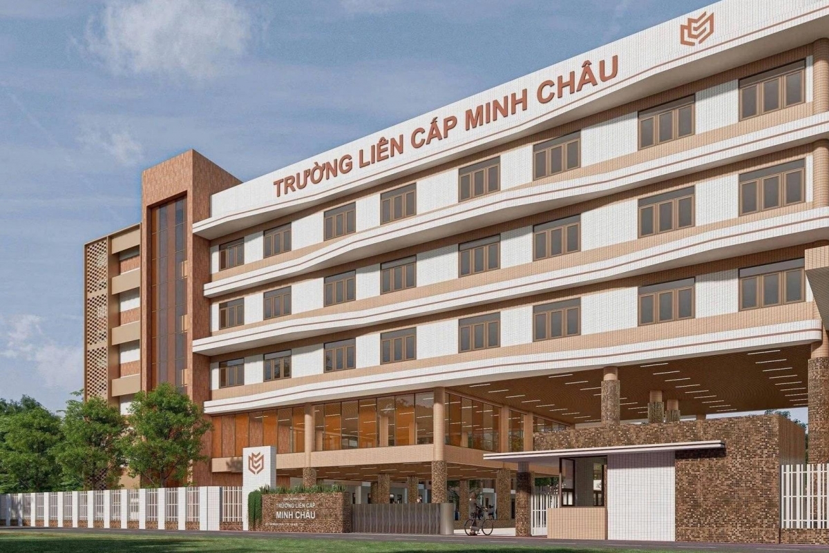 Phối cảnh trường Tiểu học, THCS và THPT Minh Châu (Ảnh: FBNT)