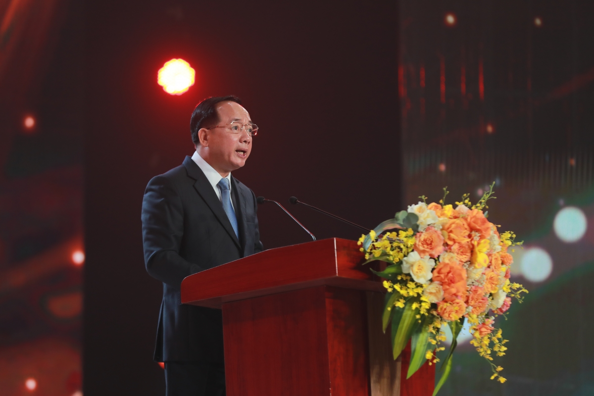 Đồng chí Trịnh Văn Quyết - Ủy viên Bộ Chính trị, Bí thư Trung ương Đảng, Trưởng ban Tuyên giáo và Dân vận Trung ương phát biểu tại Lễ ra mắt kênh Thể thao VTV6 (ảnh: VTV)
