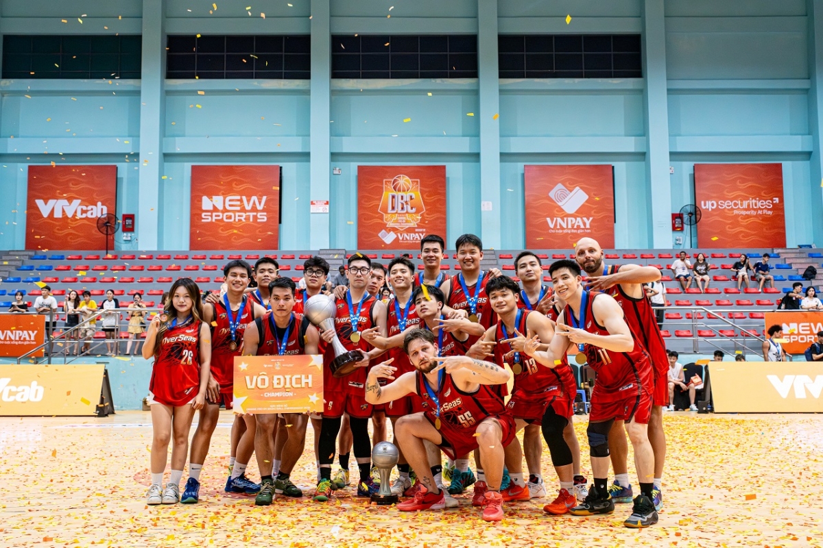 Overseas ăn mừng chức vô địch Danang Pro-Am Basketball Championship 2026 (ảnh: BTC)