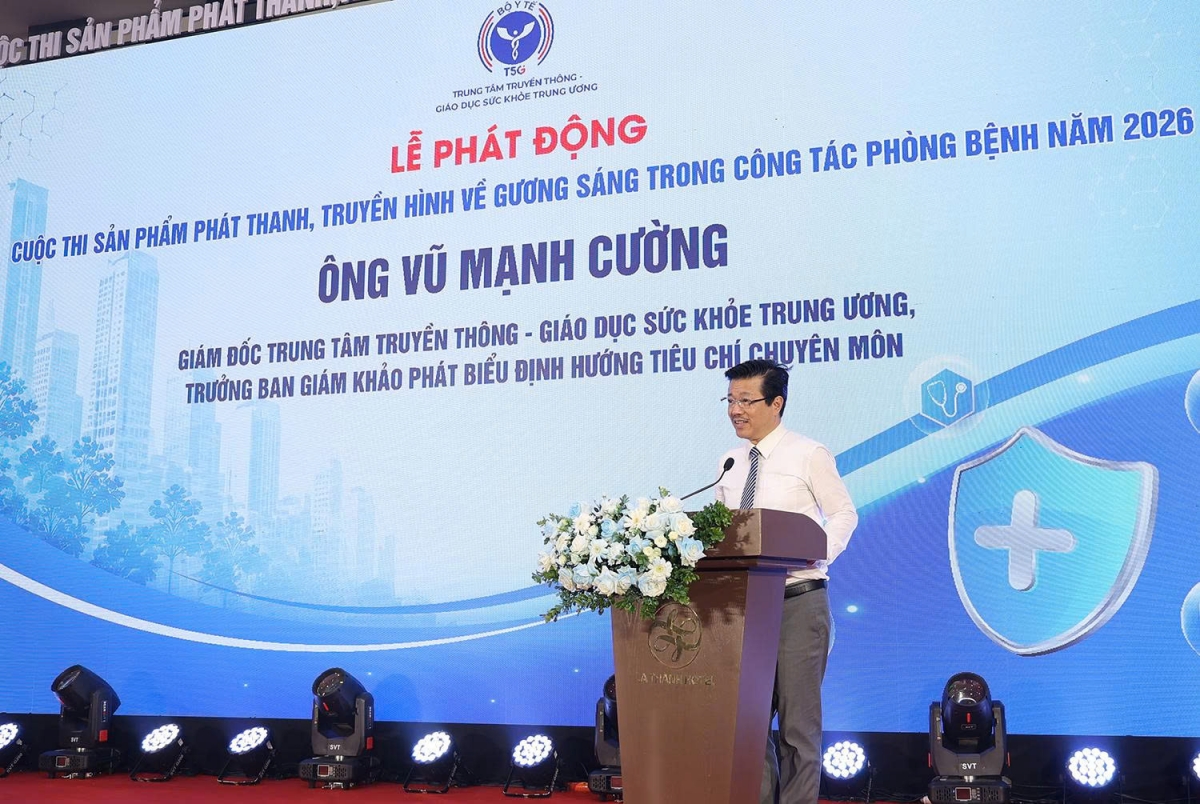 Ông Vũ Mạnh Cường, Giám đốc Trung tâm Truyền thông - Giáo dục sức khỏe Trung ương
kiêm Trưởng Ban Giám khảo Cuộc thi