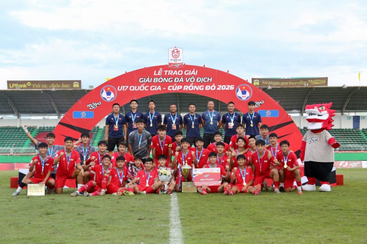 U17 PVF xuất sắc giành chức vô địch VCK U17 Quốc gia – Cúp Rồng Đỏ 2026 (Ảnh VFF)
