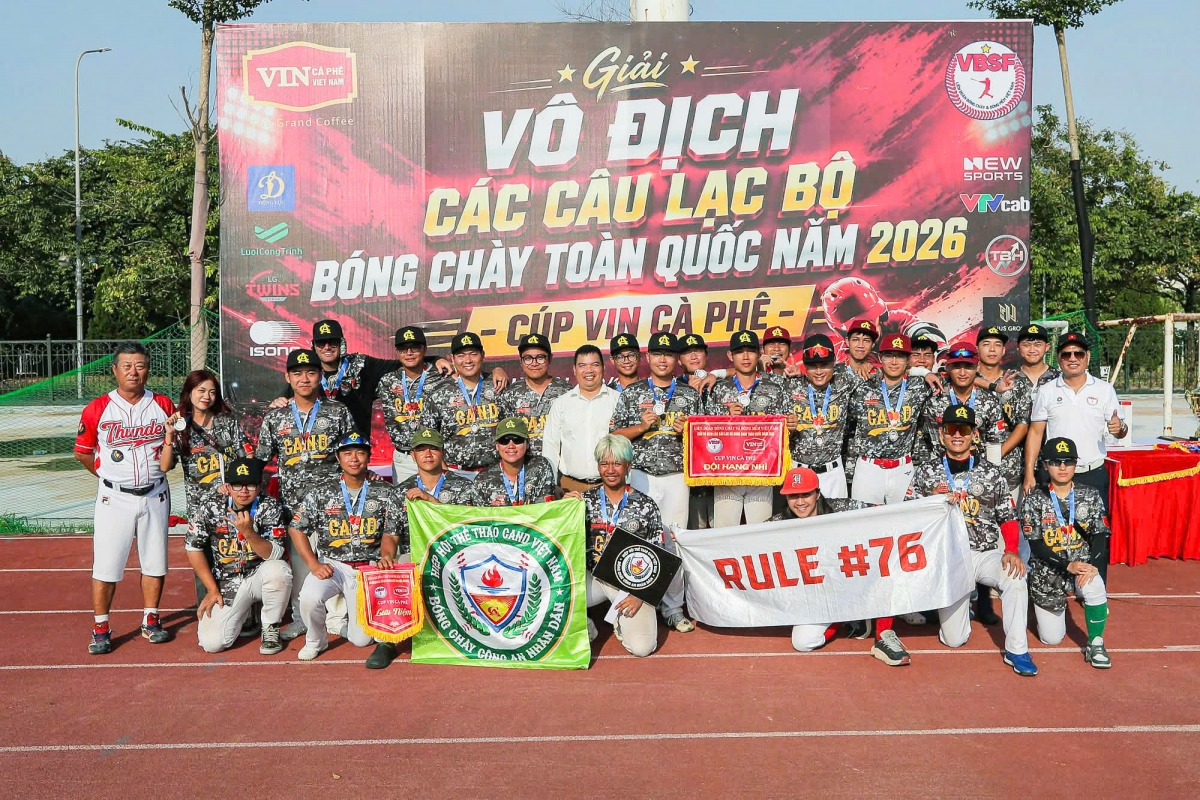 CLB bóng chày CAND giành ngôi Á quân giải các CLB bóng chày toàn quốc 2026 (ảnh: CLB)