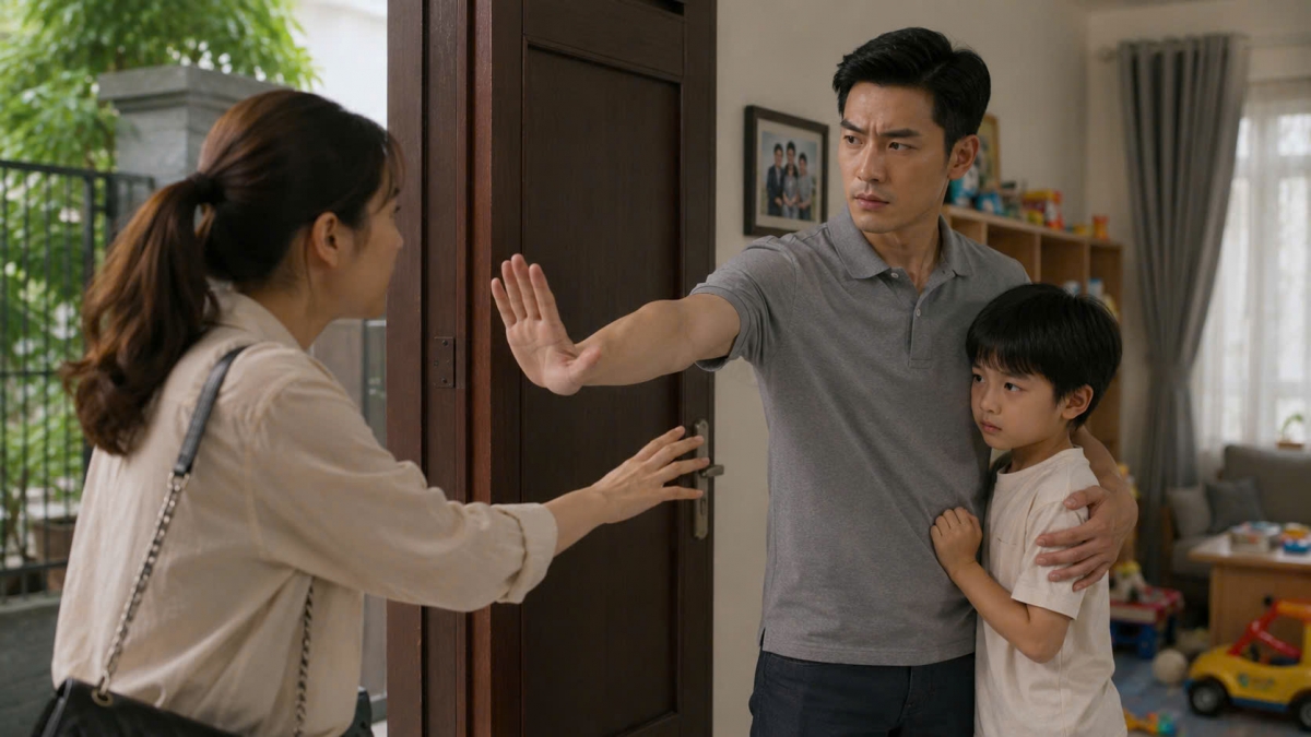 Cha/mẹ không được cản trở người còn lại thăm nom con sau ly hôn (Ảnh minh họa do AI tạo)