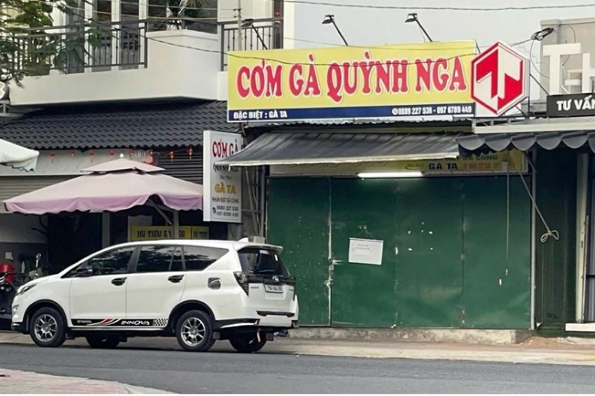 Quán cơm gà Quỳnh Nga tại Cam Ranh liên quan vụ nghi ngộ độc thực phẩm.​​​​​ Ảnh: Phương Linh