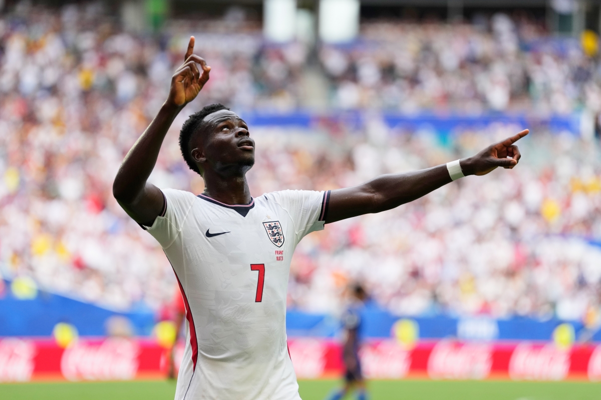 Bukayo Saka tỏa sáng với một cú hat-trick (Ảnh: AP)