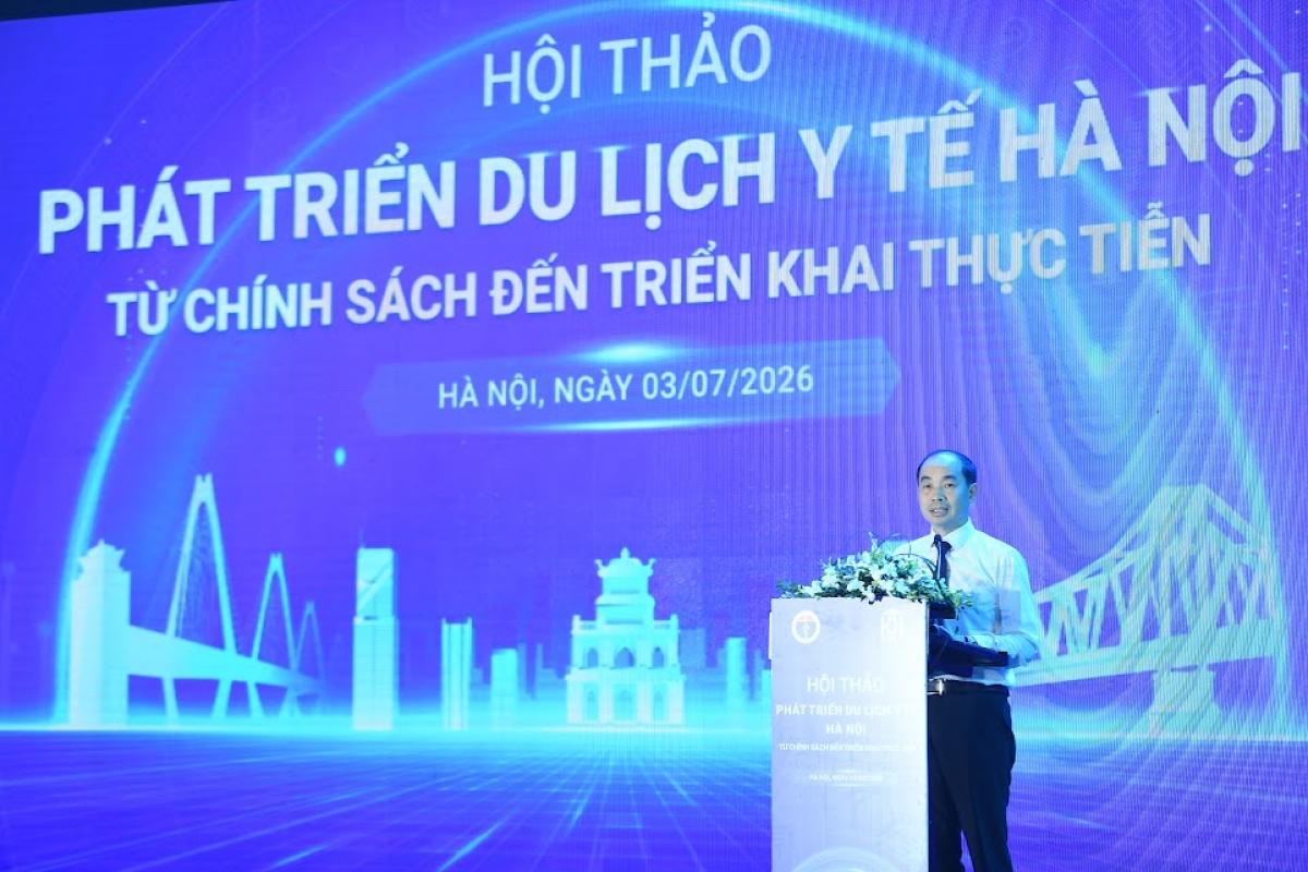 Ông Nguyễn Đình Hưng – Phó Giám đốc Sở Y tế Hà Nội phát biểu tại Hội thảo. Ảnh: BV Ung bướu Hà Nội