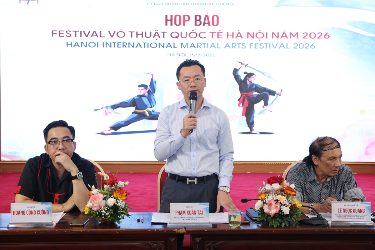 Phó Giám đốc Sở Văn hóa và Thể thao Hà Nội Phạm Xuân Tài thông tin về sự kiện (Ảnh: BTC)