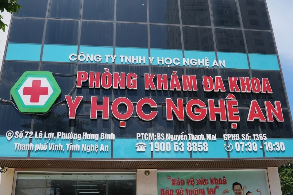 Phòng khám đa khoa Y học Nghệ An. Ảnh: Công an Nghệ An
