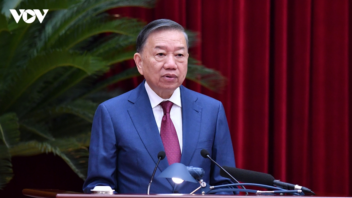 Tổng Bí thư, Chủ tịch nước Tô Lâm phát biểu tại Hội nghị lần thứ 3 Ban Chấp hành Trung ương Đảng khoá XIV (ảnh: Báo Điện tử TNVN)