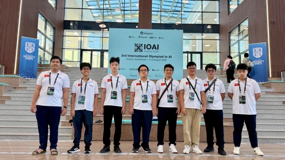 7/8 thí sinh Việt Nam dự thi đoạt giải tại cuộc thi Olympic Trí tuệ nhân tạo quốc tế (IOAI) năm 2026 - ảnh: moet