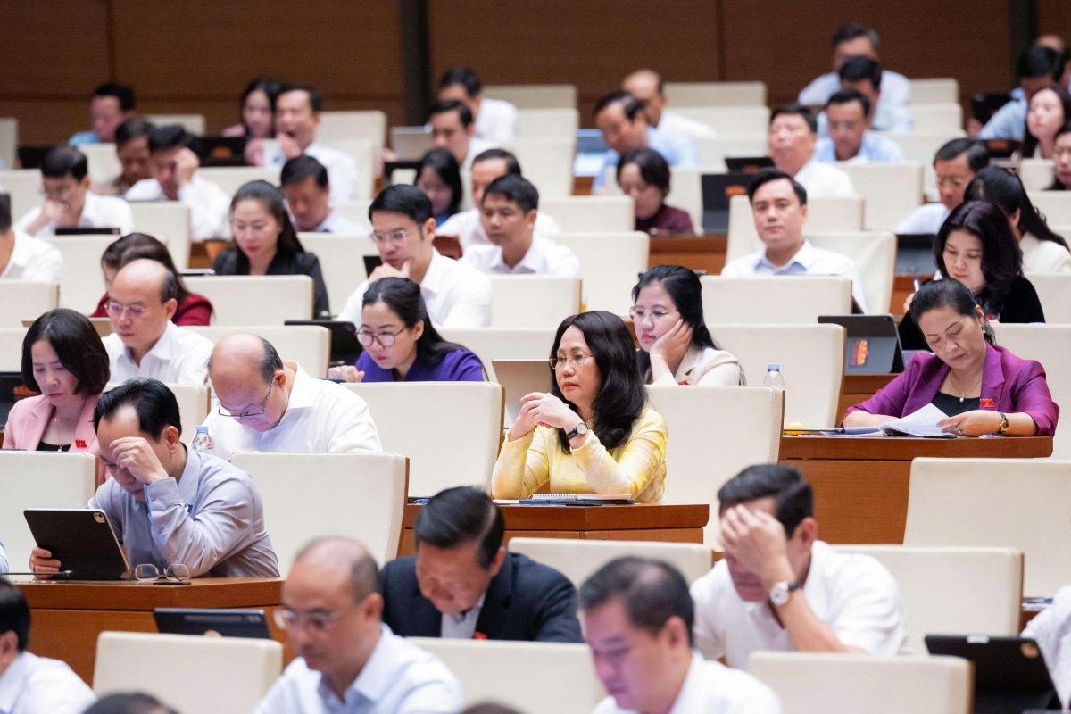 Sáng 5-8, Quốc hội bàn thảo về dự án Luật sửa đổi, bổ sung một số điều của Luật Xuất bản. Ảnh: Quốc hội