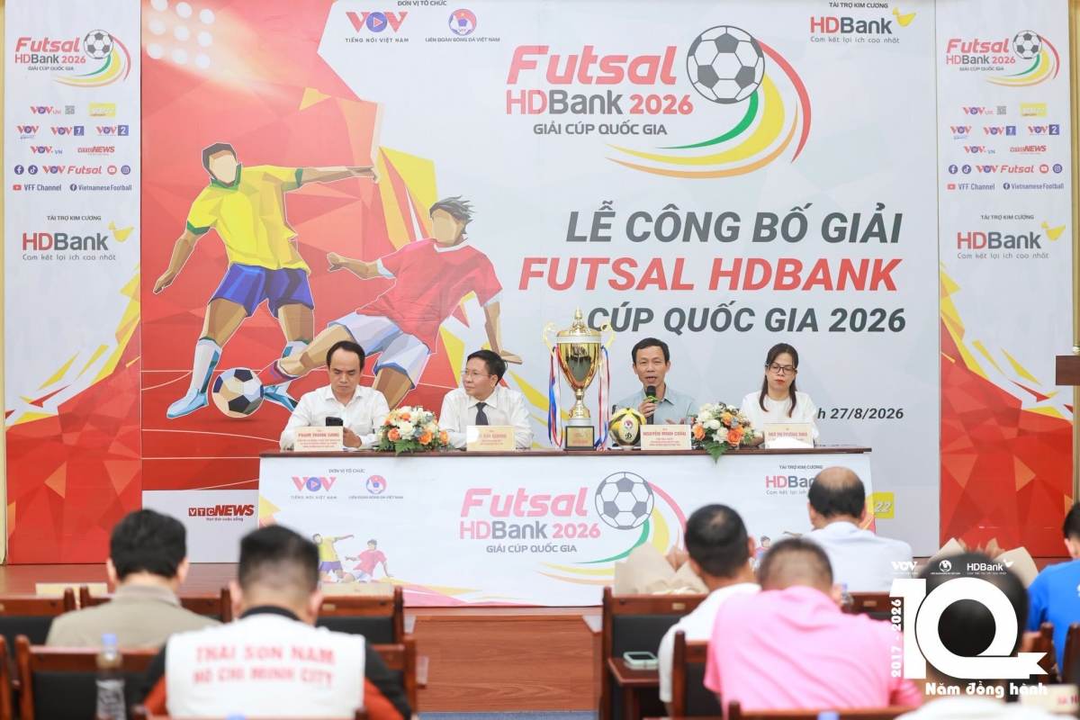 Lễ công bố Giải Futsal HDBank Cúp Quốc gia 2026 (ảnh: VOV)