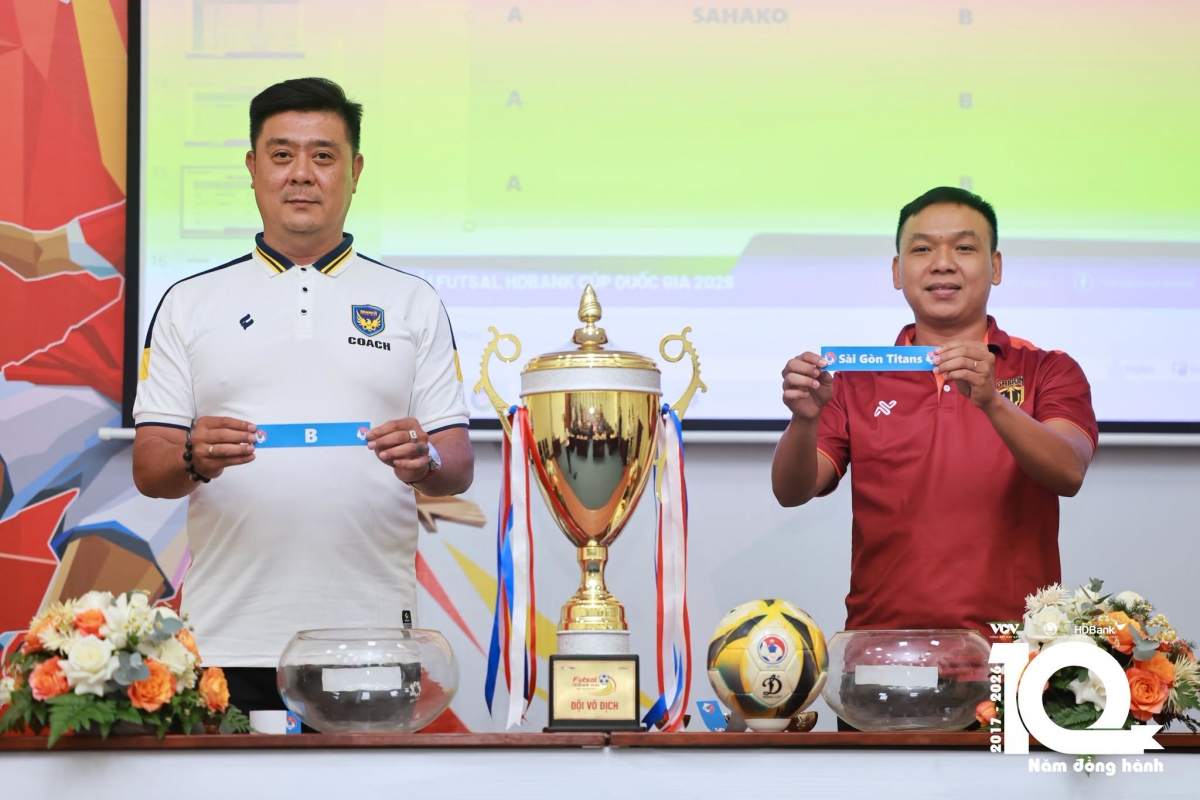 Bốc thăm chia bảng giải futsal HDBank Cúp Quốc gia 2026 (ảnh: VOV)