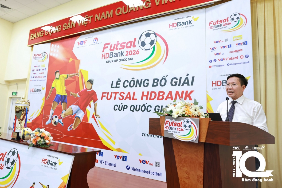 Ông Vũ Hải Quang, Phó Tổng Giám đốc Đài Tiếng nói Việt Nam phát biểu tại lễ công bố (ảnh: VOV)