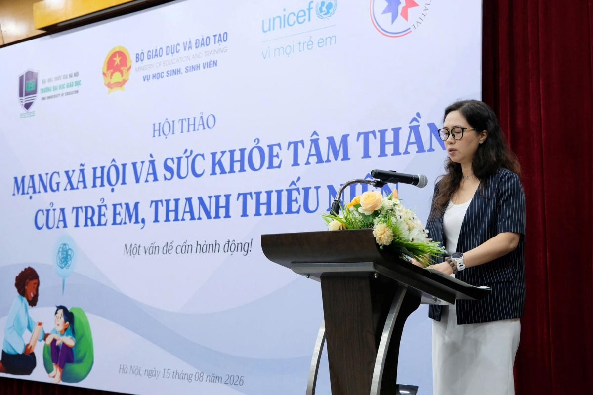 Bà Nguyễn Thị Nhung, Phó vụ trưởng Vụ Học sinh, Sinh viên - Bộ GD-ĐT
(Ảnh: VNU)